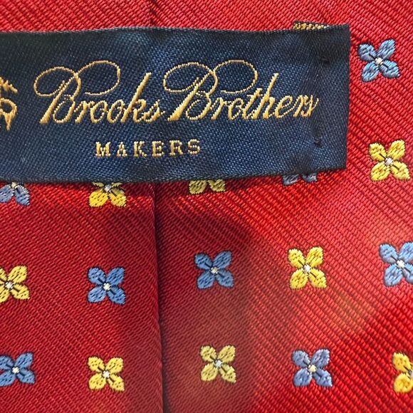 Brooks Brothers Makers Vintage Silk Tie Red Yellow Blue Floral. - Picture 4 of 5